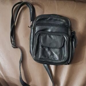 Black Leather Womens Crossbody Bag